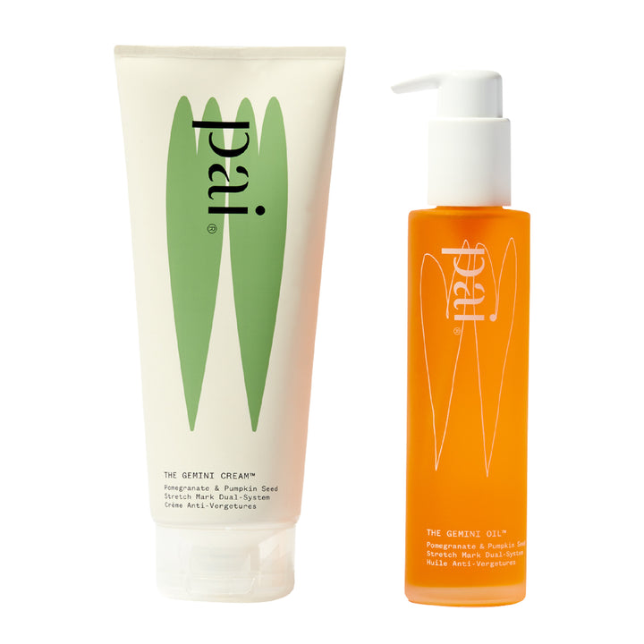 The Gemini Pomegranate & Pumpkin Stretch Mark Dual-System - 200ml Cream/100ml Oil