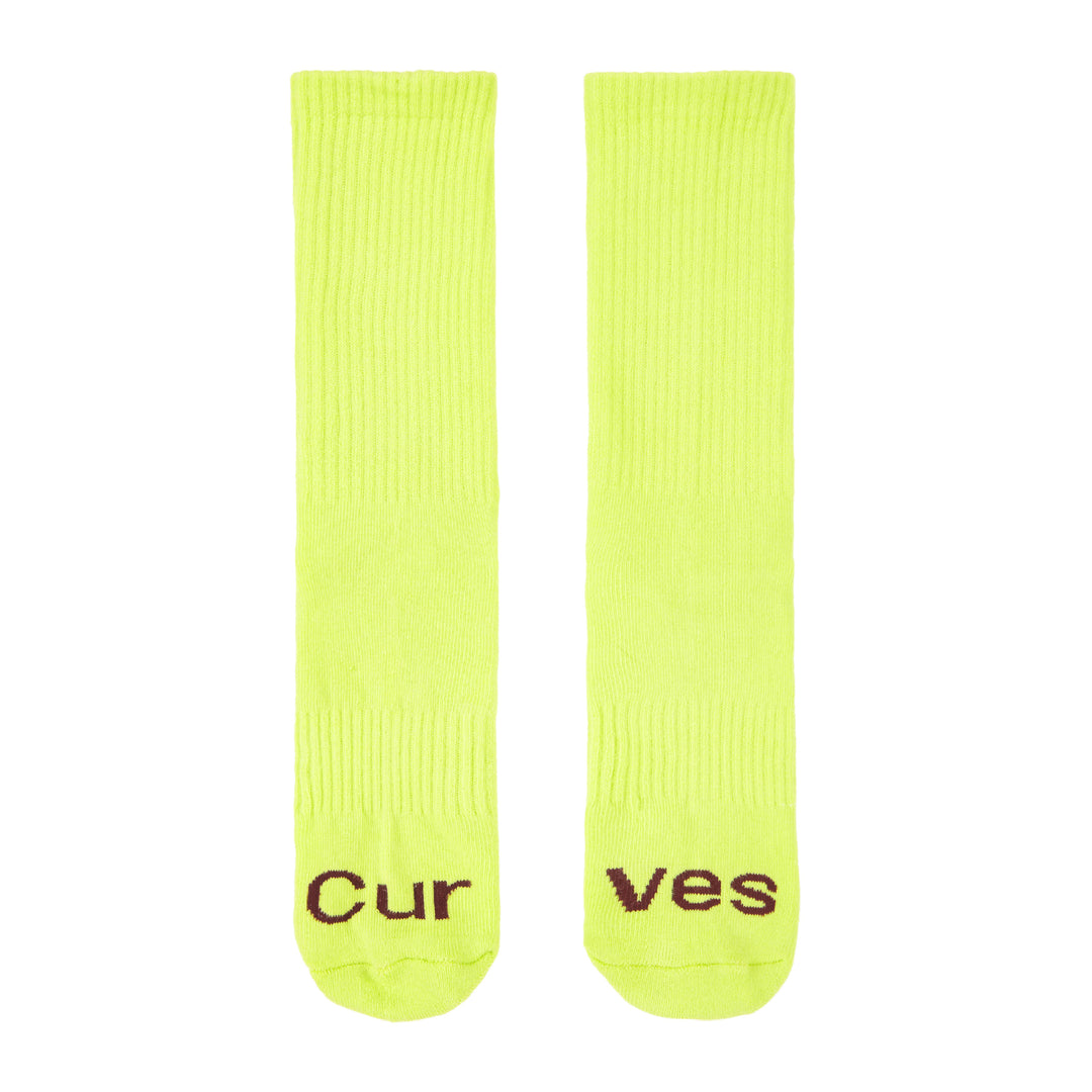 Chaussettes à logo Curves (chartreuse/brun)