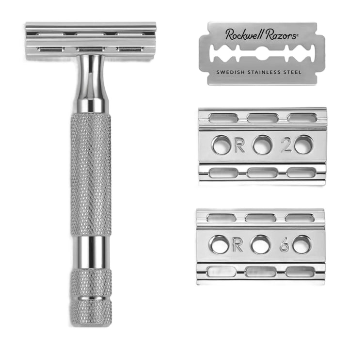Rasoir de sûreté ajustable 6C chrome blanc