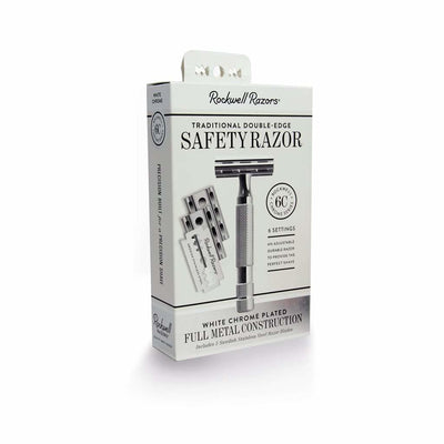 Rasoir de sûreté ajustable 6C chrome blanc